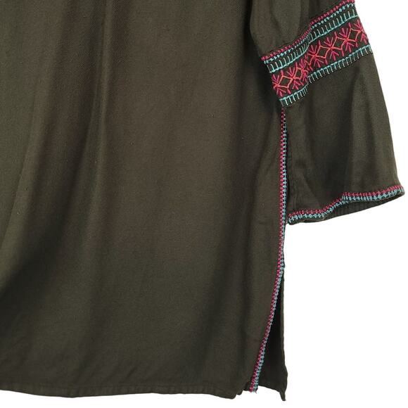 Time For Me Boho Style Embroidered Addison 100% viscose Tunic Top, Size Large - Picture 6 of 10